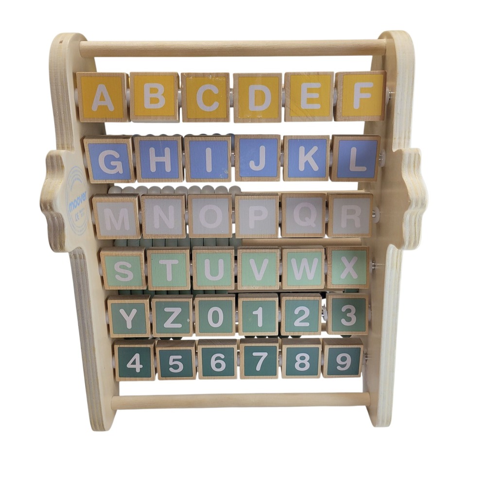 Moover Wooden Abacus Alphabet ABC Letters Numbers Animals Educational‎ Toy